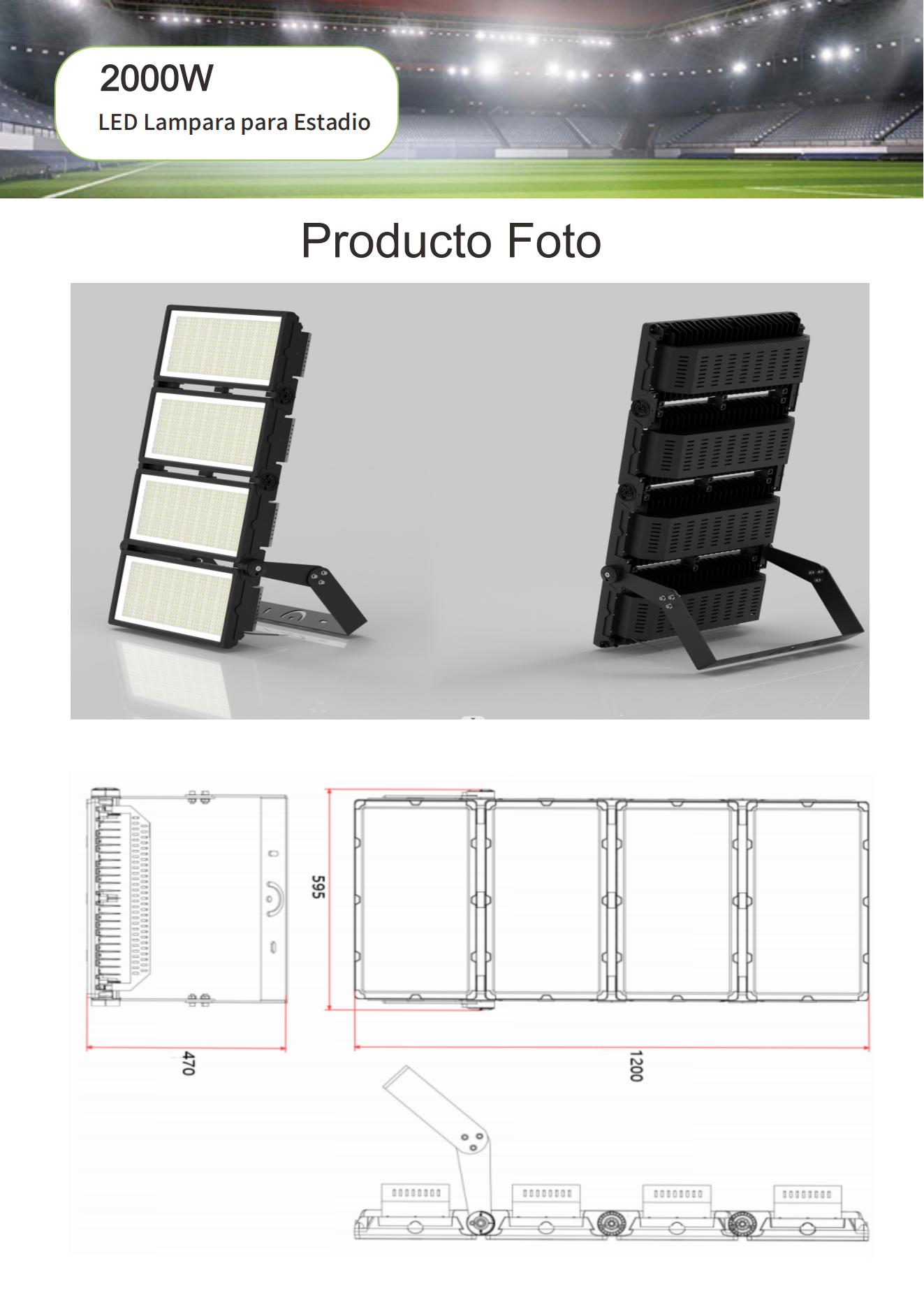 focos led campo de futbol