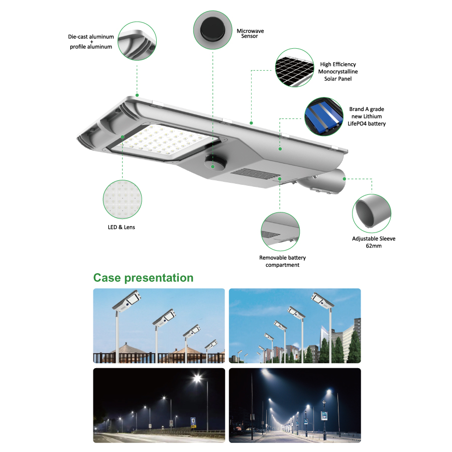 solar street light with motion sensor